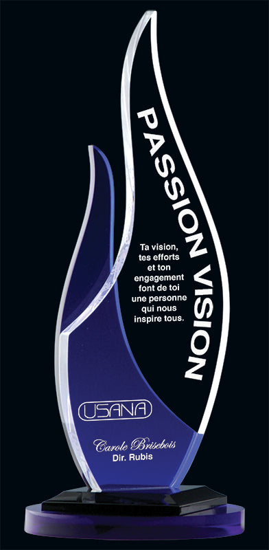 Freeform Fire & Ice - Acrylic Award (Available in 2 sizes) - Laser Engraving Includes