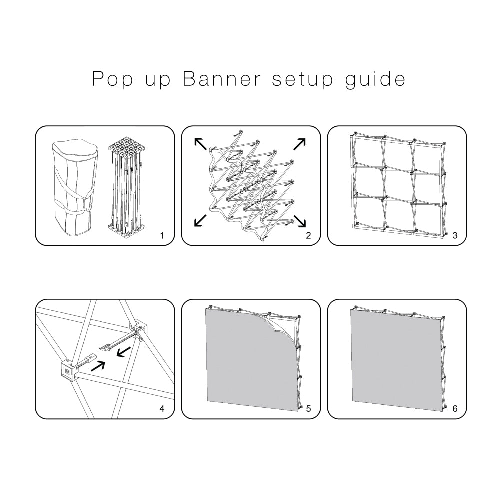 Fabric POP Up Banner / Media Wall with Velcro - 8ft x 8ft