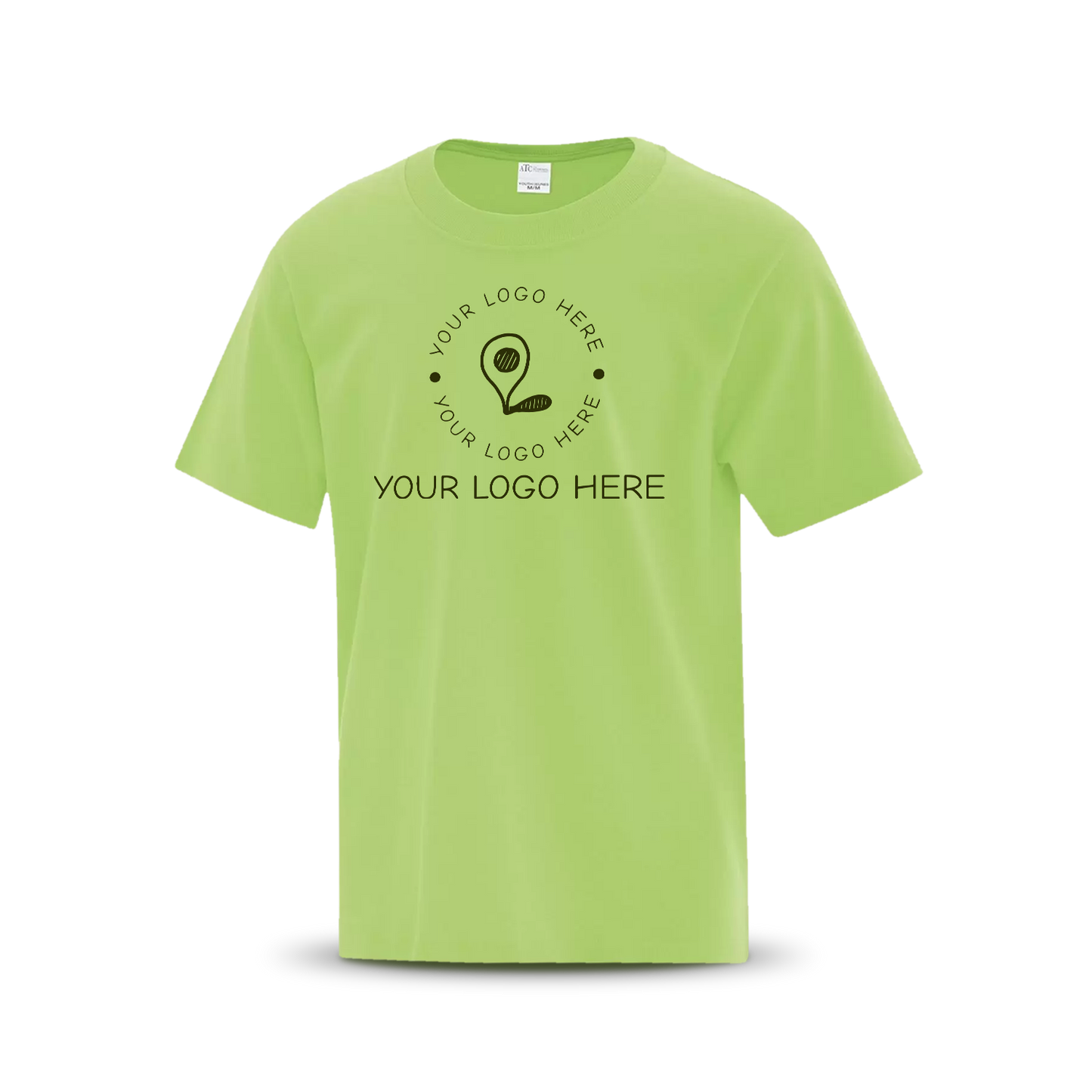 Lime custom T-shirt with placeholder logo