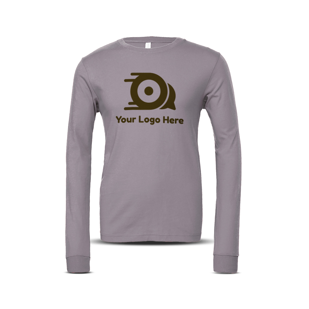 Storm long-sleeve unisex T-shirt with custom logo on the front.