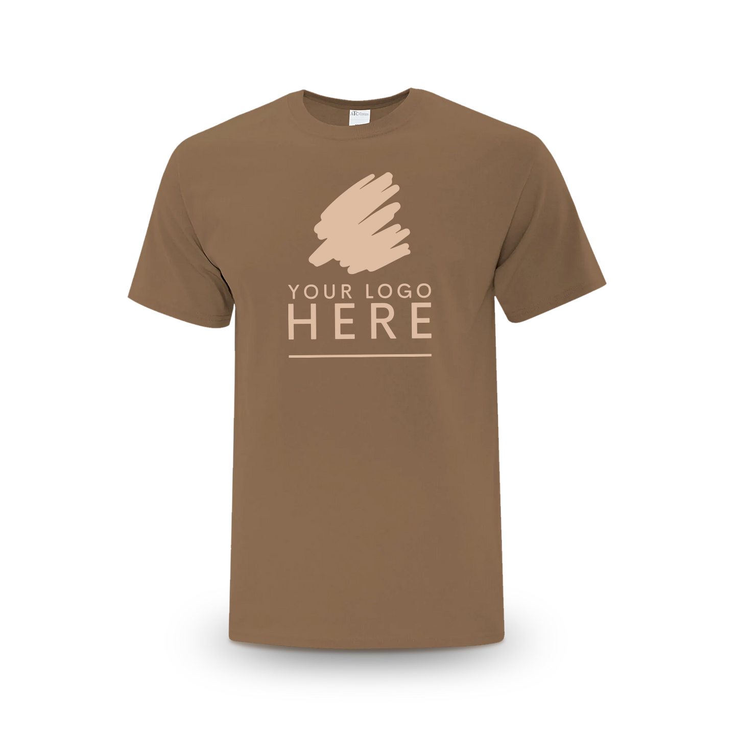 Woodland brown unisex Everyday Cotton Tee with a logo placeholder.