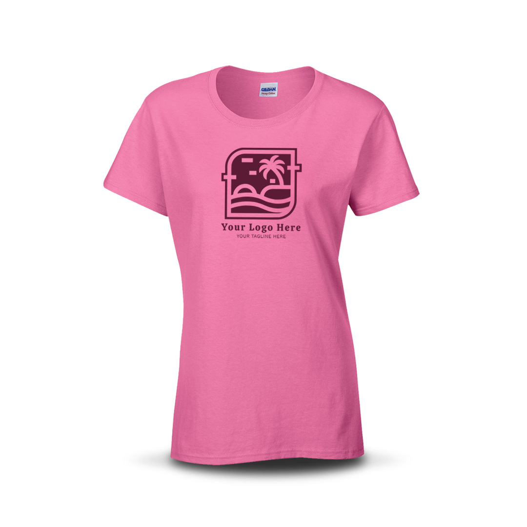 Azalea women’s T-shirt with custom beach-themed logo and text on the front.