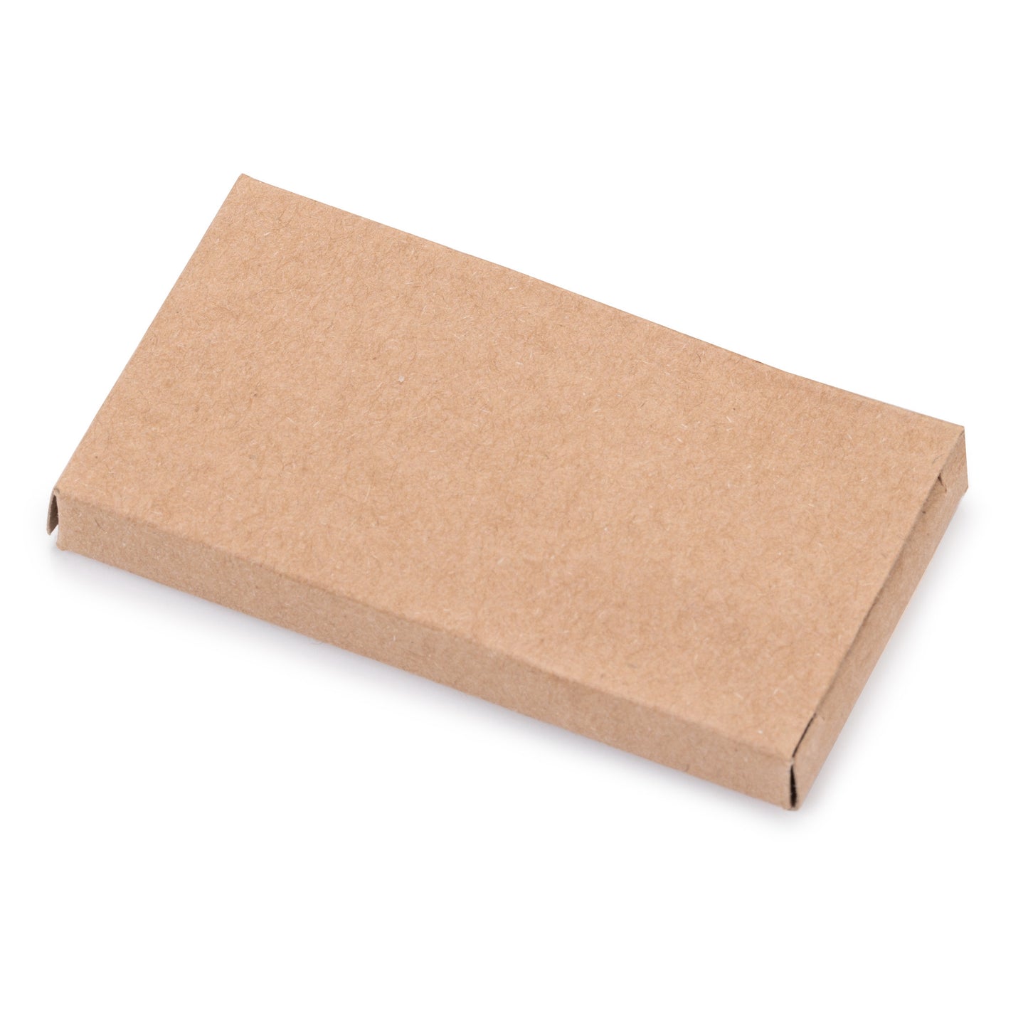 Kraft paper gift box for rectangular metal keychain, simple eco-friendly packaging design suitable for customized promotional items.