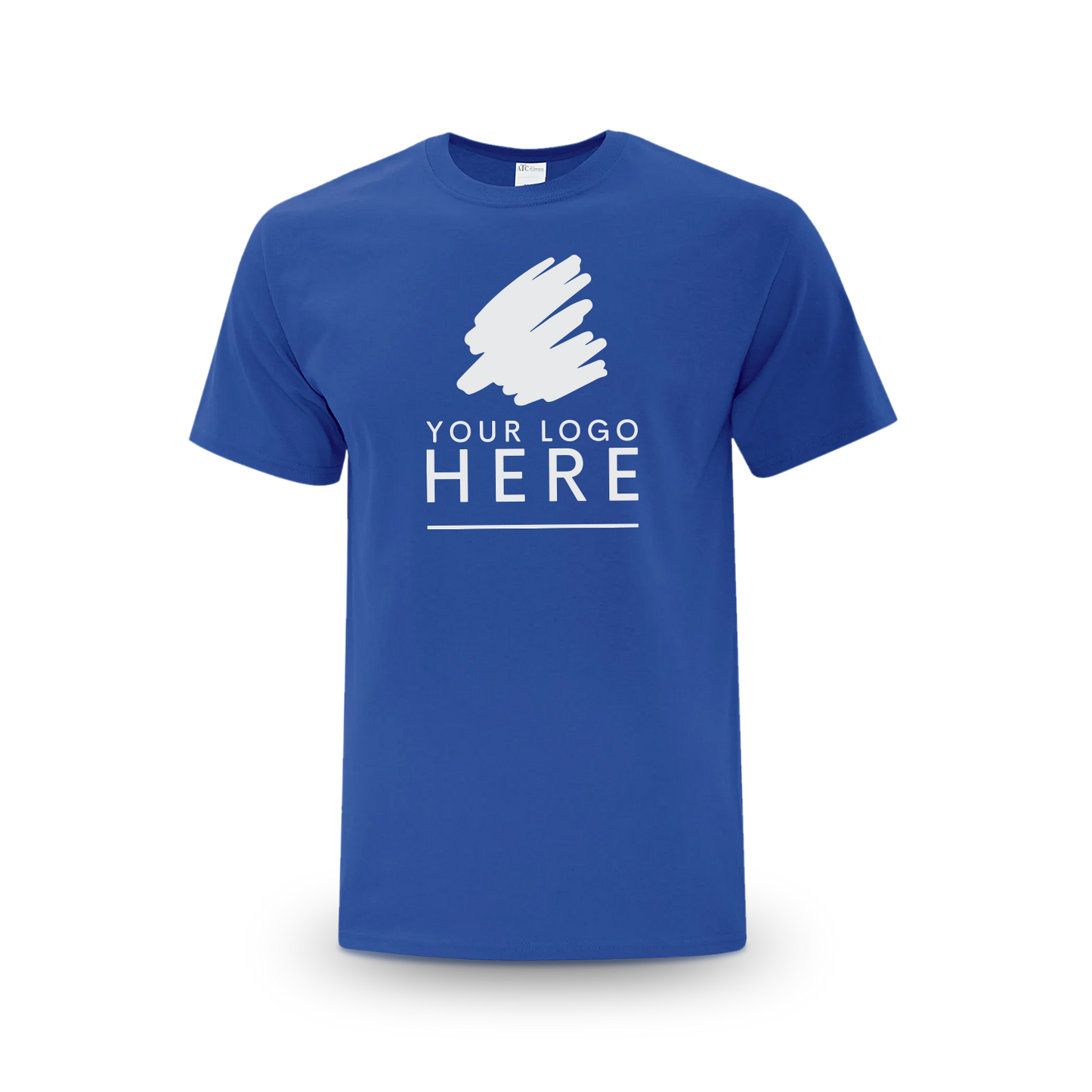 Royal blue unisex Everyday Cotton Tee with a logo placeholder