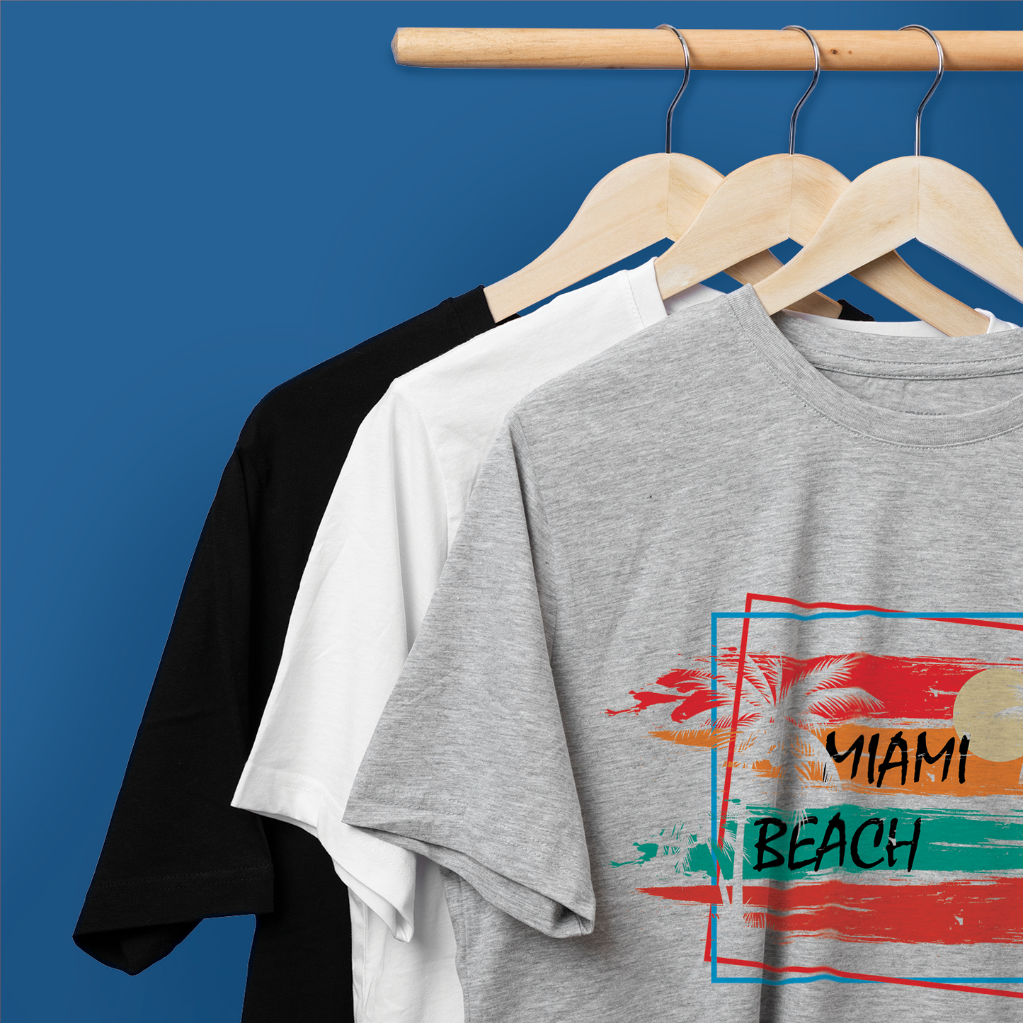 Custom DTF (Direct to Film) Heat Transfer Sheets applied to T-shirts.