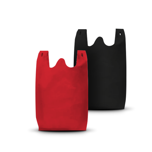 T-Shirt Non-Woven Shopping Bags - 10"W x 18"H x 5"D - 30gsm (Blank)