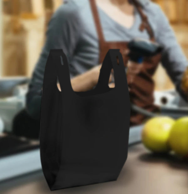 T-Shirt Non-Woven Shopping Bags - 10"W x 18"H x 5"D - 30gsm (Blank)
