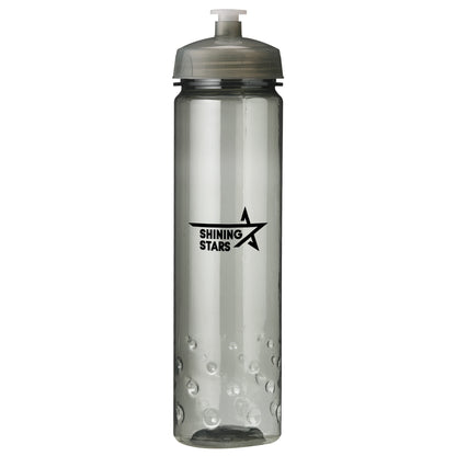 Gray-tinted sports bottle with gray lid and black 'Shining Stars' logo featuring a star icon.