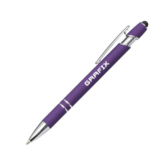 Kurt Soft Touch Metal Pen with Stylus - Laser Engraved Logo