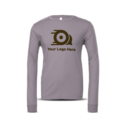 Storm long-sleeve unisex T-shirt with custom logo on the front.
