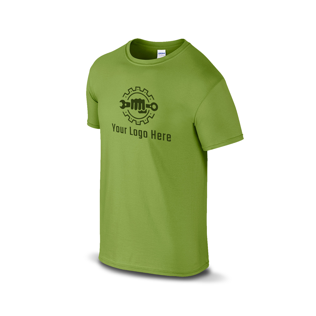 Kiwi Gildan T-shirt with customizable logo and wrench design.