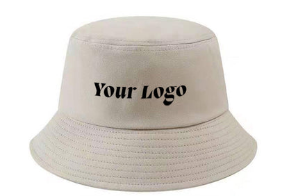 Khaki custom bucket hat with space for logo printing, perfect for branded promotions and outdoor events